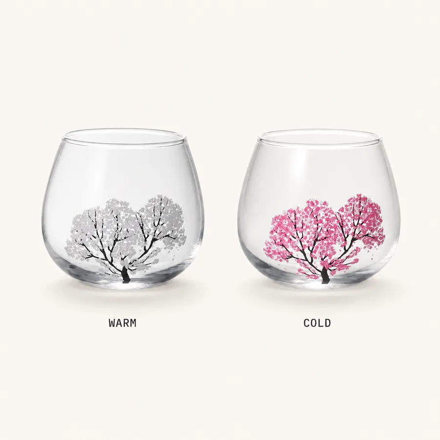 Sakura Cold-Bloom Wobble Glass